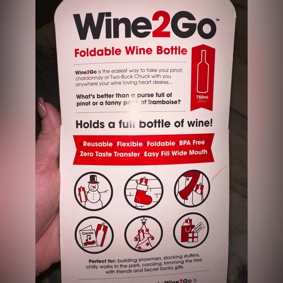 Insulated Wine Clutch & Foldable Wine ToGo Bottle - Picture 10 of 11
